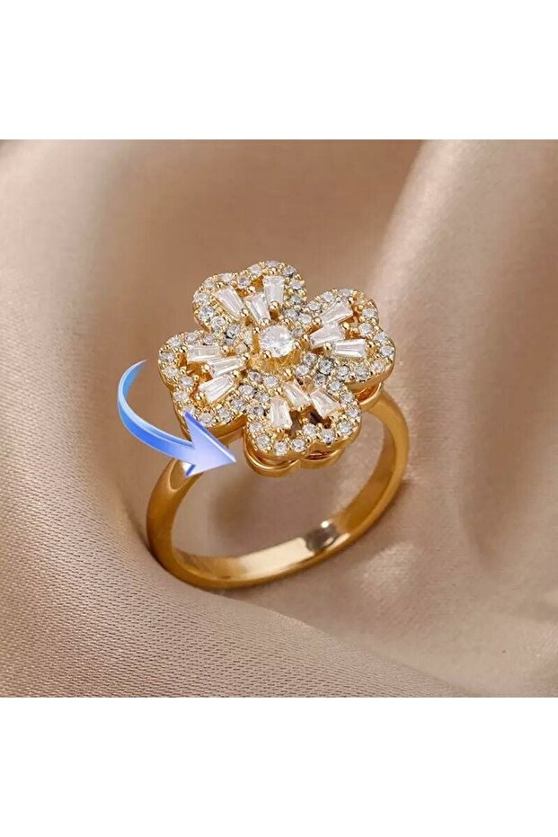 Değerli Yonca Anksiyete Yüzük (Ayarlanabilir)