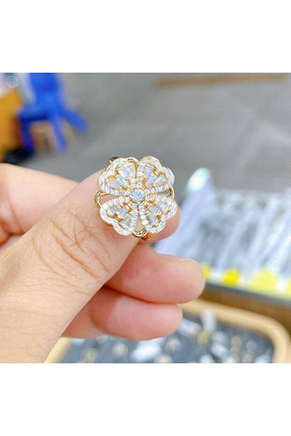 Değerli Yonca Anksiyete Yüzük (Ayarlanabilir)