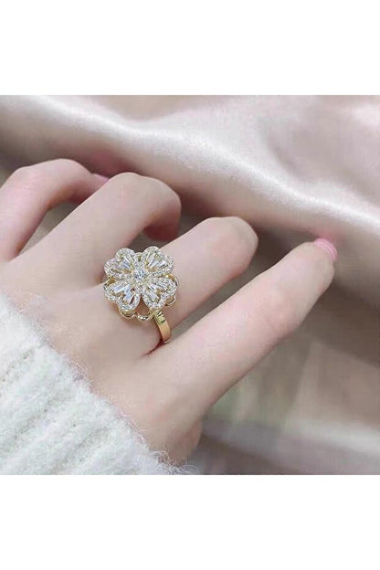 Değerli Yonca Anksiyete Yüzük (Ayarlanabilir)